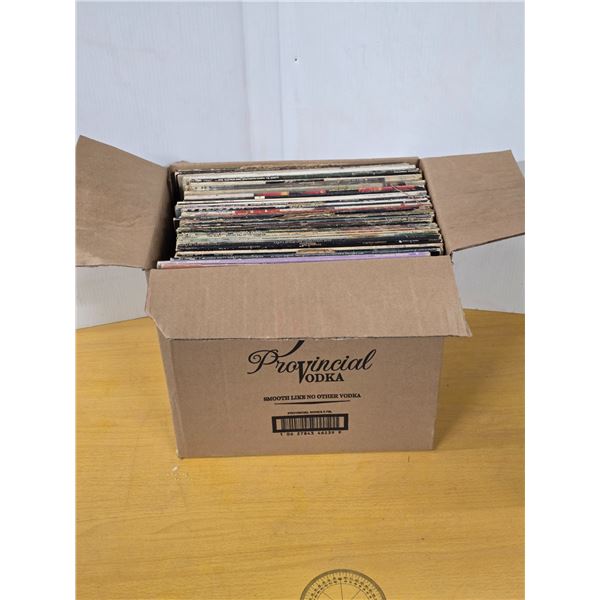 Box of vinyl records