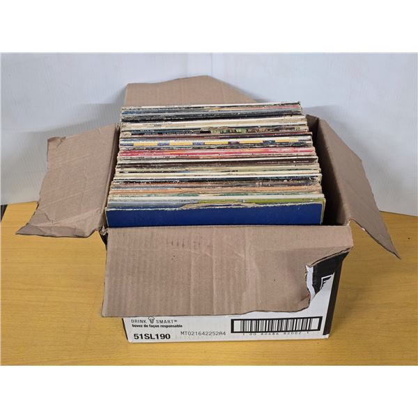 Box of vinyl records