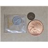Image 2 : 1oz US Indian Buffalo Copper Round, 1967 Canada Rabbit Nickel, 1933 Canada King George Penny