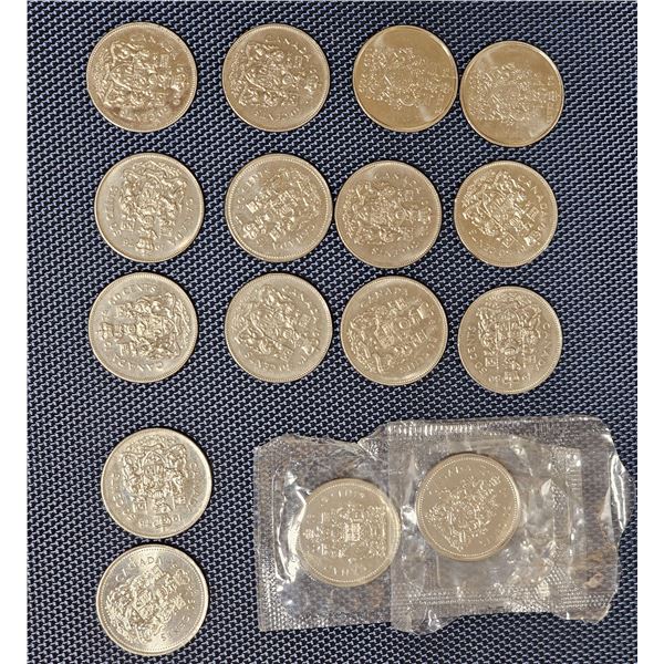 (16) Canada 50 Cent Coins