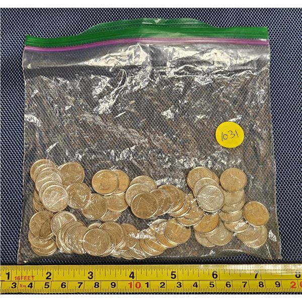 Bag of Canadian 10 cent Coins