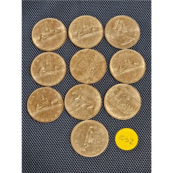 (10) Canadian One Dollar Coins