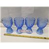 Image 1 : 4 blue glass cups