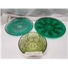 Image 1 : 3 green glass dishes