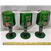 Image 1 : 3 green glass wine cups