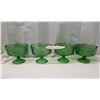 Image 1 : 4 green glass dishes