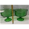 Image 3 : 4 green glass dishes