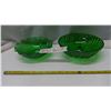Image 1 : 2 green glass bowls