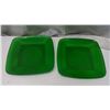 Image 3 : 2 green glass plates