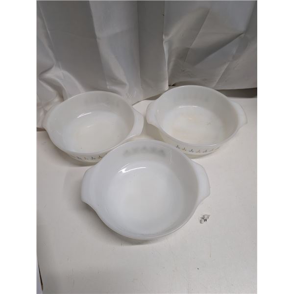 (3) Anchor Hocking fire King oven Proof Cooking Dishware