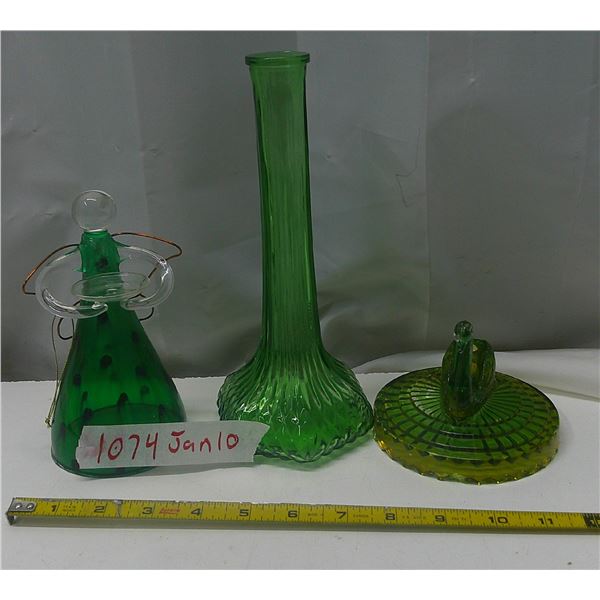 green glass ormaments