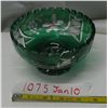 Image 1 : 1 green glass bowl