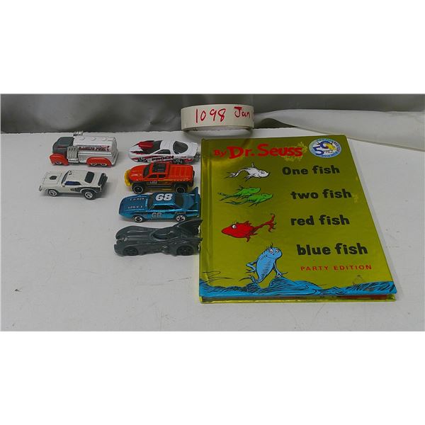 Dr. Seus book + car toys