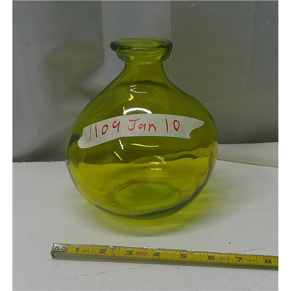 green glass jar