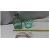 Image 1 : green glass cup + jar