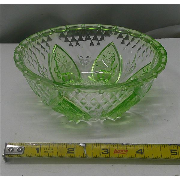 green glass bowl