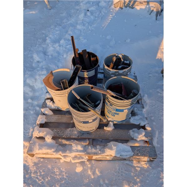 Pallet of Scrap Parts/and Metal And etc. w/ Pails
