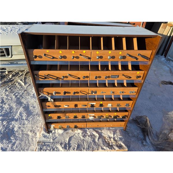 Parts/hardware display bin for stores- 46" by 16" by 54"H