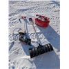 Image 1 : Misc. tool lot (Snow Shovel, Jerry Can, Sander, and Weed Wacker, Both Not Tested)