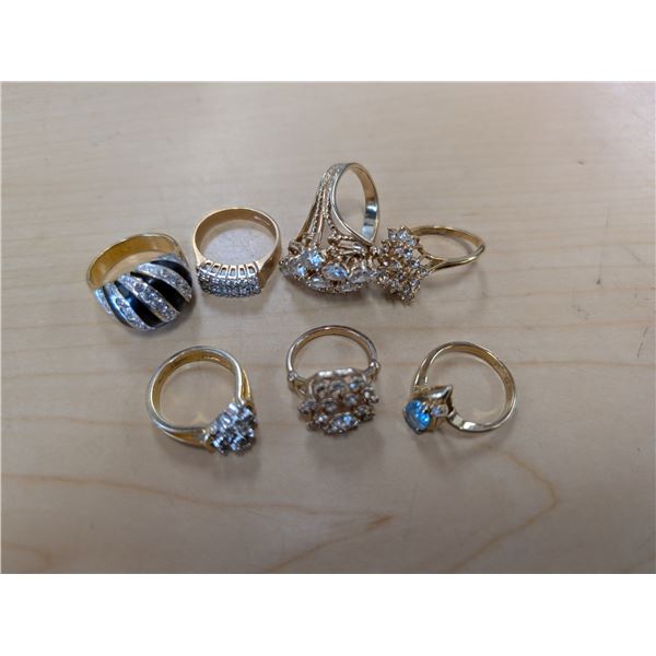 Lot of Costume Jewelry "Marked Gold" Rings  (not Real Gold)