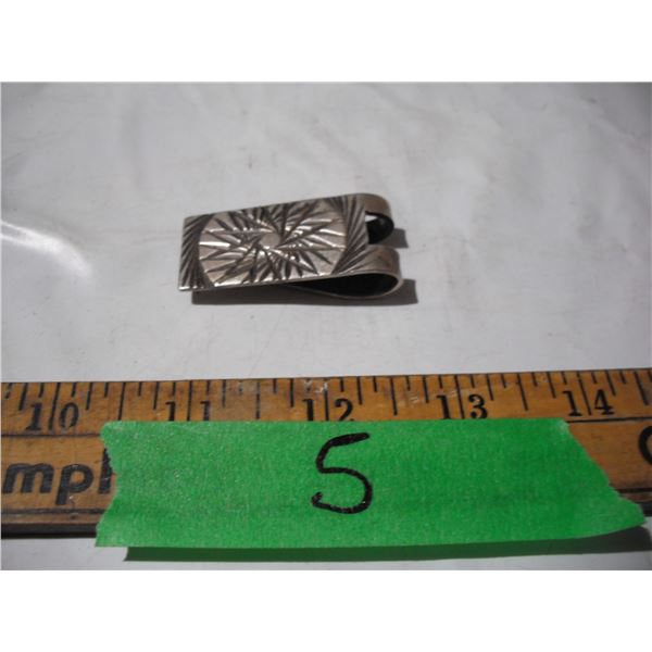 vintage diamond cut sterling silver money clip