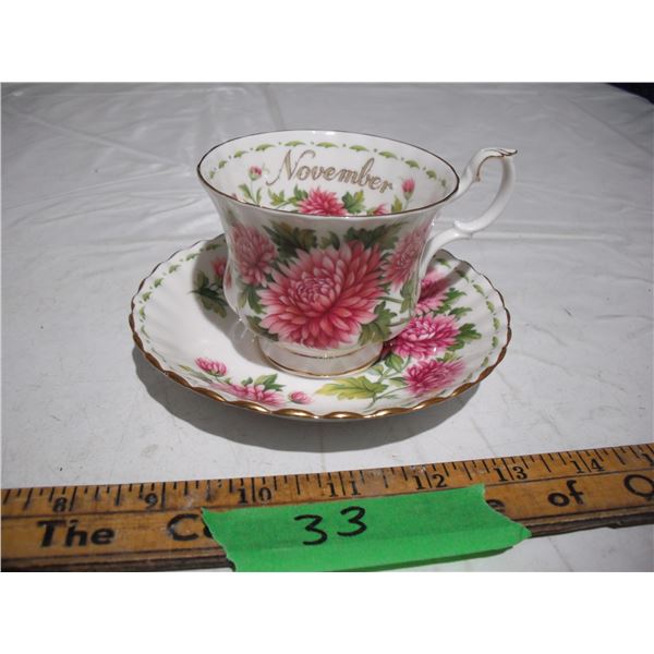 royal albert flower of the month november cup and saucer