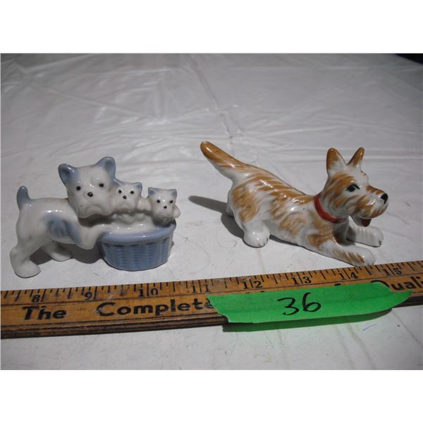 (2) occupied japan dog ornaments