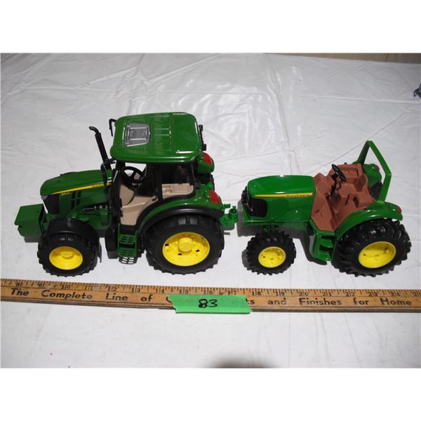 (2) john deere toy tractor (1) 2014 bruder (1) ertl 2022 tomy
