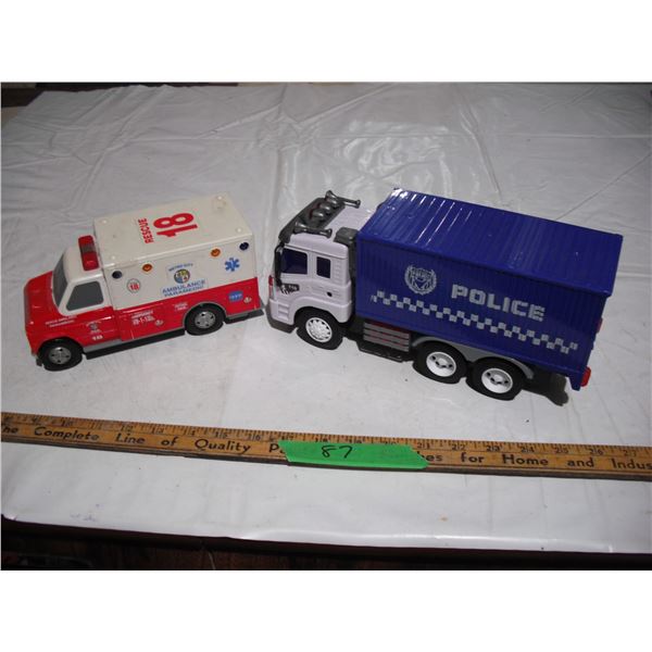 1992 funrise ambulance noise maker (working) + police truck
