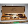 Image 1 : GH hill GM 3 pc bone handle carving set in original case
