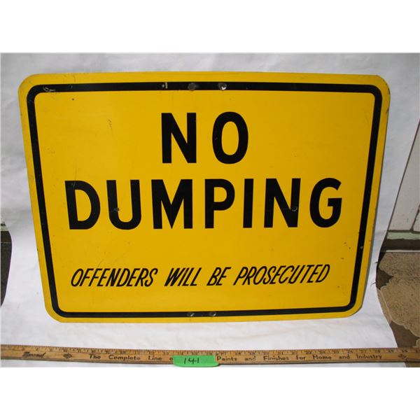 aluminum no dumping sign (18x24)