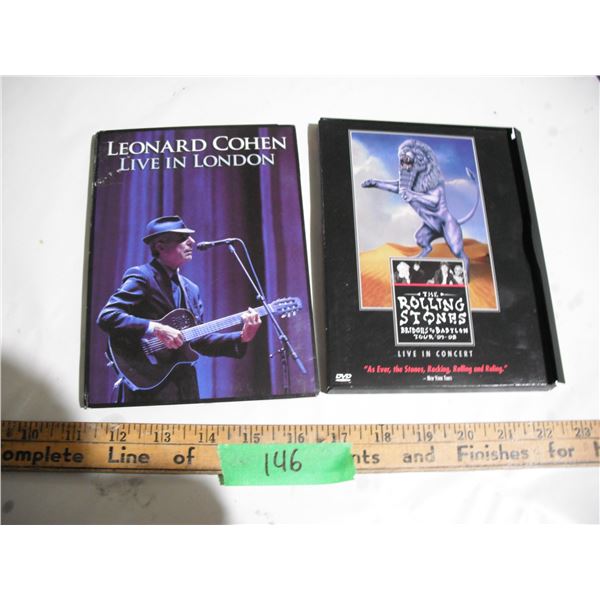 the rollin stones bridges to babylon tour 97-98, leonard cohen live in concert dvd's