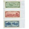 Image 2 : (3) 1954 Canadian Bank Notes – One, Two, and Five Dollars