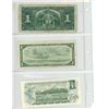 Image 2 : (3) Canada One Dollar Bank Notes – 1937, 1954, 1973