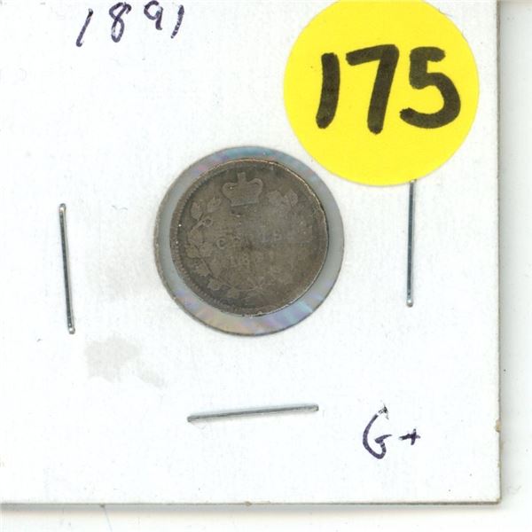 1891 Canada Silver 5 cent Coin