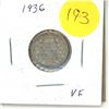 Image 1 : 1936 Canada Silver 10 cent Coin