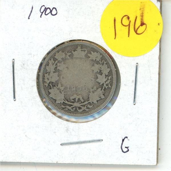 1900 Canada Silver 25 cent Coin