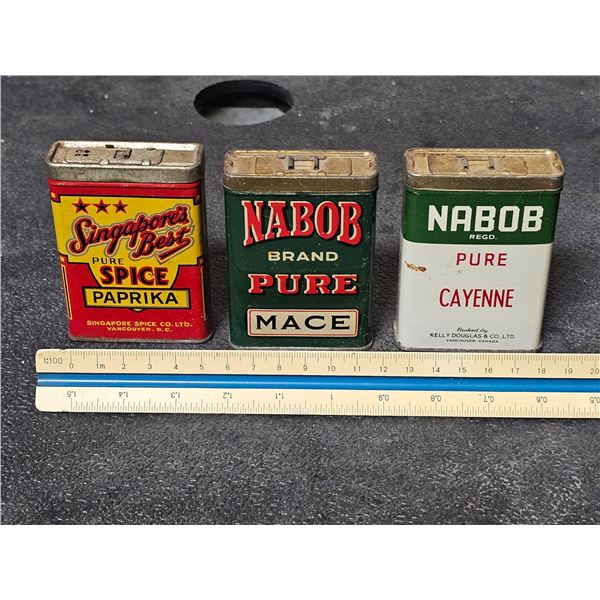 (3) Vintage Spice Tins (Vancouver)