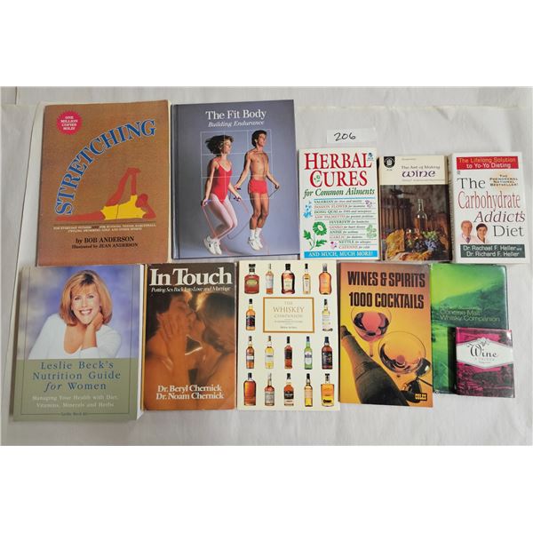 Books: Women’s Nutrition, Sex, Carbohydrate Addict’s Diet, wine and whiskey books,