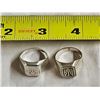 Image 6 : Two hallmarked sterling silver rings with Ukrainian Tryzub Coat of Arms. Combined weight: 9 grams