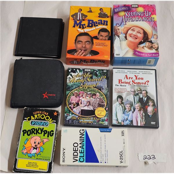 Movie CDs: A Fish Called Wanda, Mr. Bean Collection (7 volumes), Keeping Up Appearances (4 volumes),