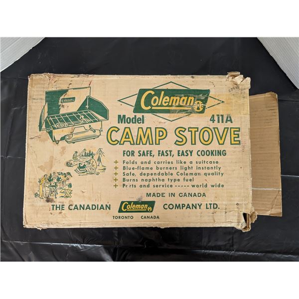 Coleman Mod 4 11A Camp Stove w/ original Box and Instructions (not tested)