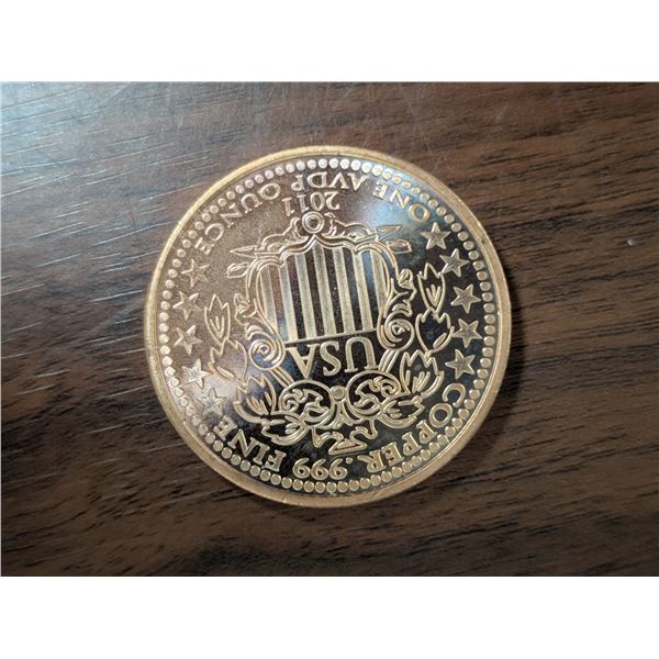 Walking liberty 1 oz Copper Coin Copper .999 Fine 2011