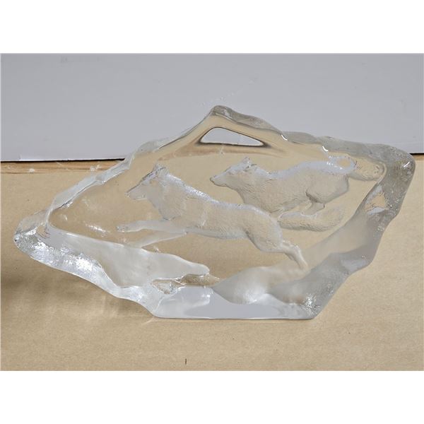Carved Wolf Crystal