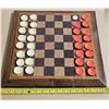 Image 6 : Wooden Folding Chess/Checker Board (One Red Checker and part of Magnetic Closure missing,)