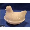Image 1 : Milk Glass Hen on the Nest - 4 3/4 inches, no damage