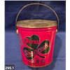 Image 1 : Antique Burns & Co. Shamrock lard tin - bail handle, 6" tall, Calgary, AB, original lid