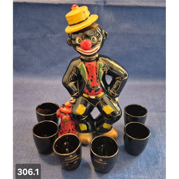 Black Americana Hobo decanter set - 6 shot glasses