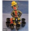 Image 1 : Black Americana Hobo decanter set - 6 shot glasses