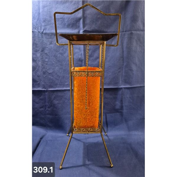 MCM Spaghetti spun lucite Floor Lamp, ashtray - solid brass, heavy piece